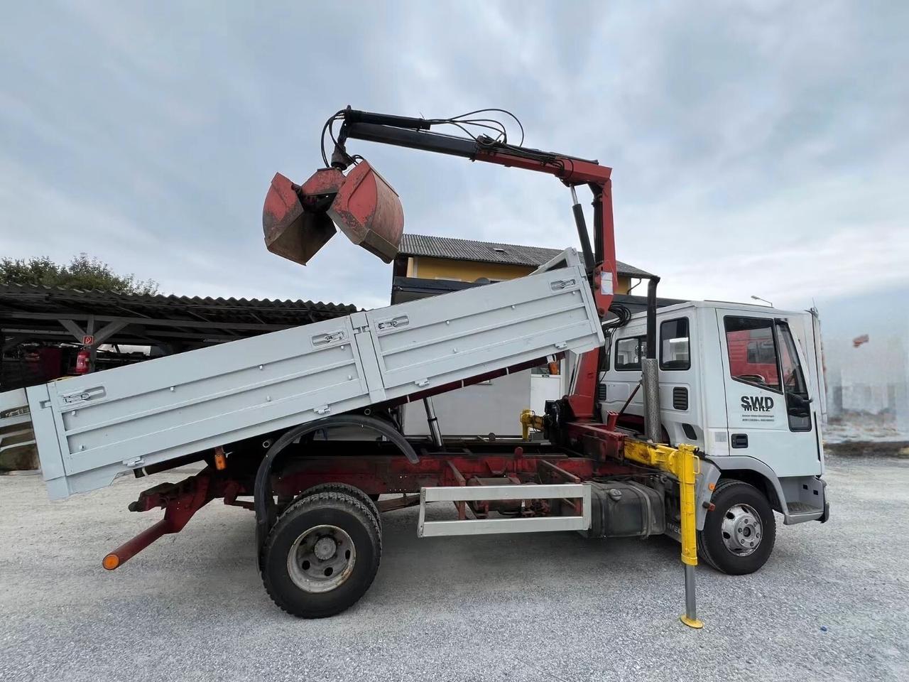 IVECO EUROCARGO TECTOR 75E15 RIBALTABILE CON GRU E BENNA