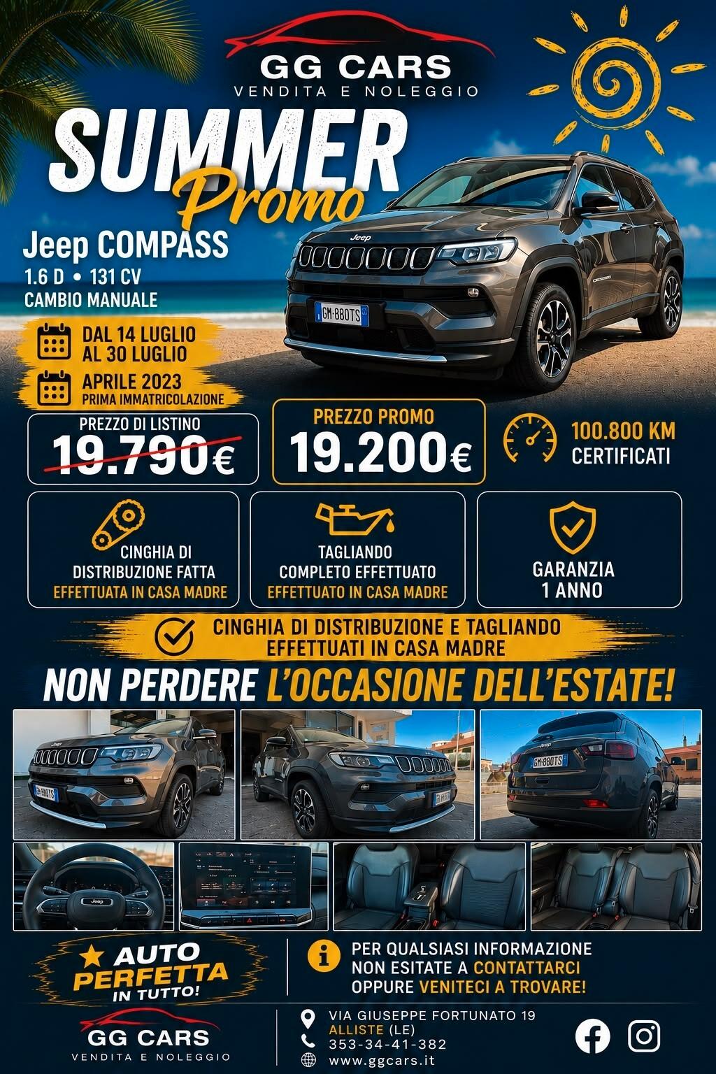 Jeep Compass 1.6 Multijet II 2WD Limited """SUMMER PROMO FINO AL 30/7/2026"""