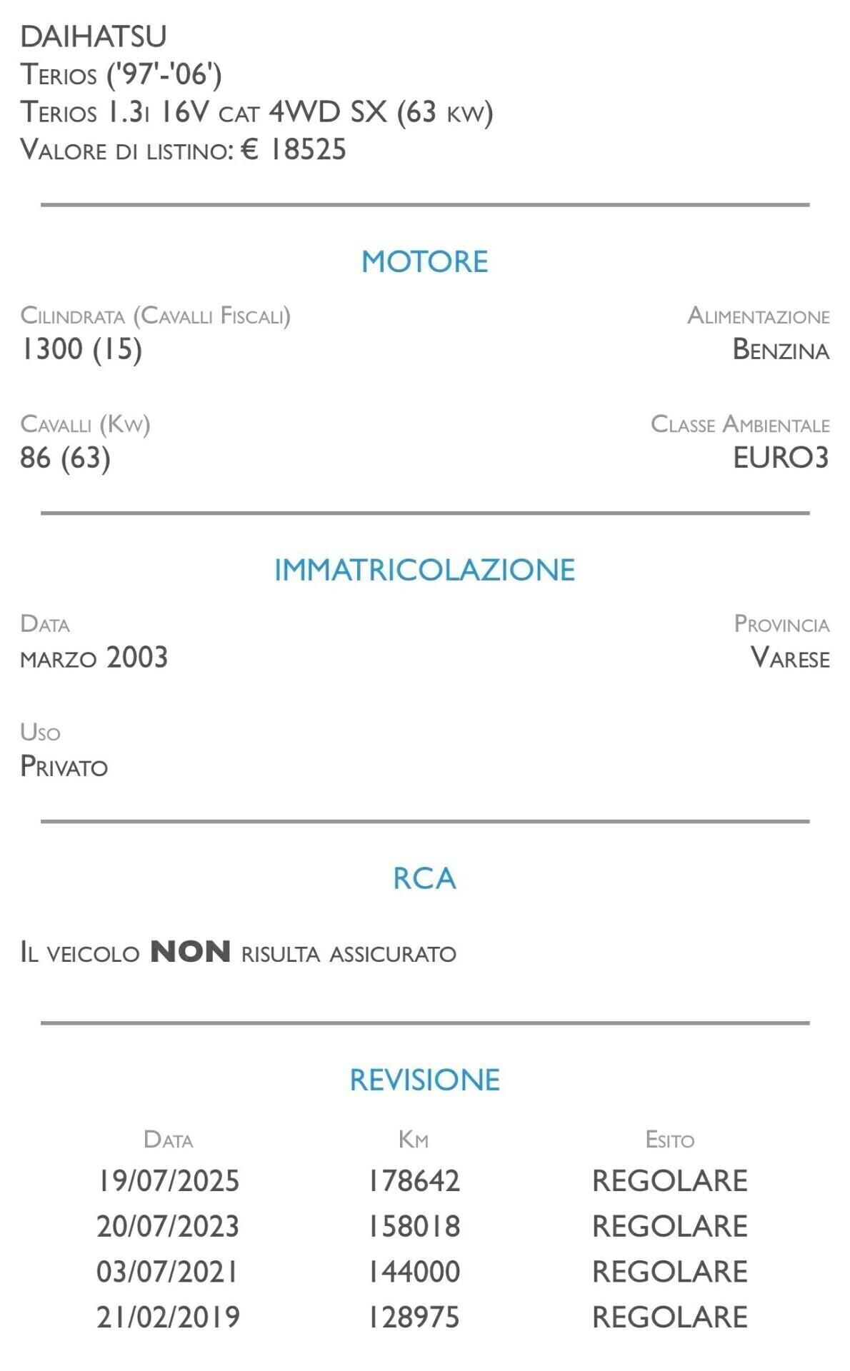 Daihatsu Terios 1.3i 16V cat 4WD SX - UNICO PROPRIETARIO