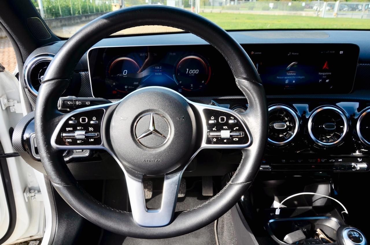 MERCEDES-BENZ A180 1.4 SPORT 136cv MANUALE, BENZINA/GPL, ESENTE BOLLO, EURO 6D, FARI LED, APPLE/ANDROID, PERMUTE