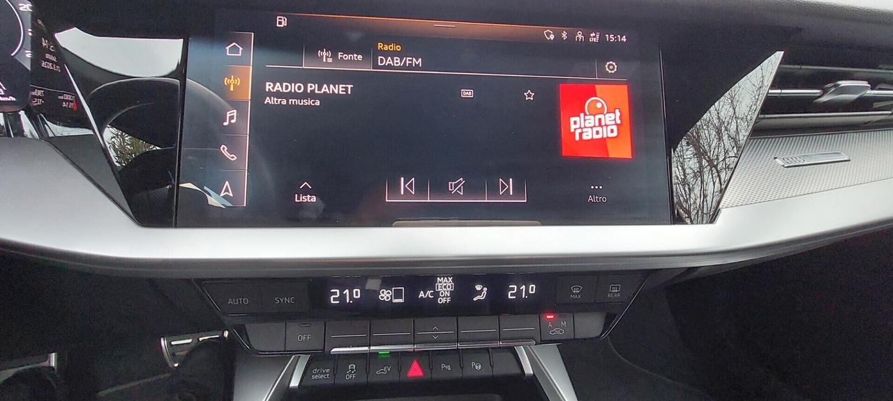 A3 SPB 4.0 TSI S-LINE AUTOMATICA ELETTRICA IBRIDA BENZINA 150 CV NAVI LEGA COCKPIT VIRTUAL