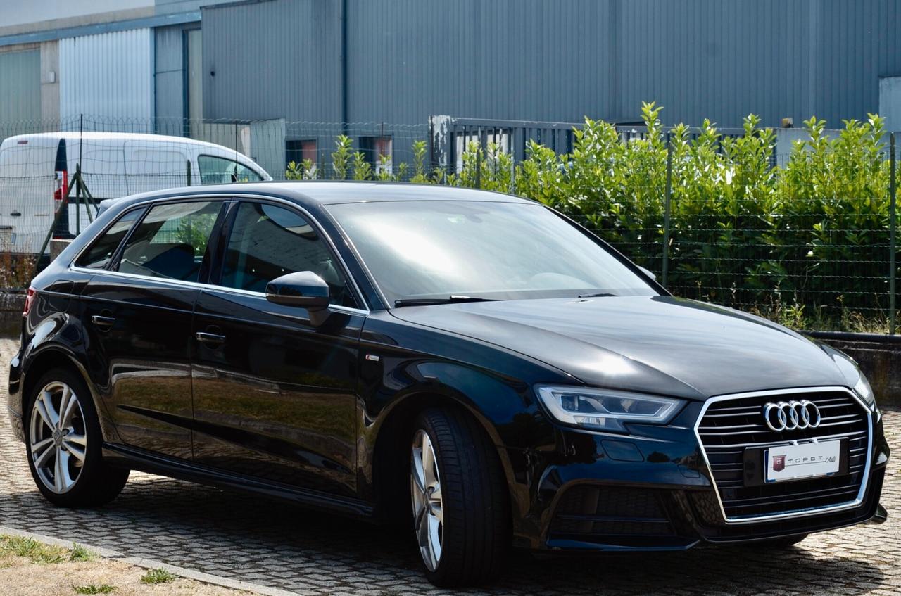 AUDI A3 30 1.6 TDI S-LINE EXT 116cv S-TRONIC, UFF ITALIANA, EURO 6D, FARI LED, NAVI, APPLE ANDROID, PERMUTE