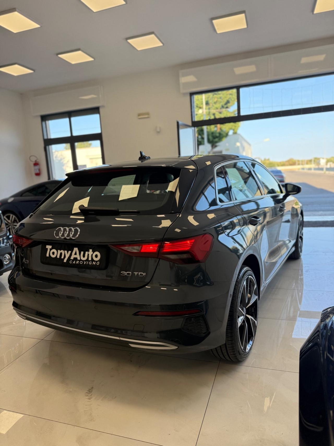 Audi A3 SPORTBACK 30 TDI s-tronic VIRTUAL COCKPIT,NAVI,FARI LED,APPLE CARPLAY, AZIENDALE ITALIA