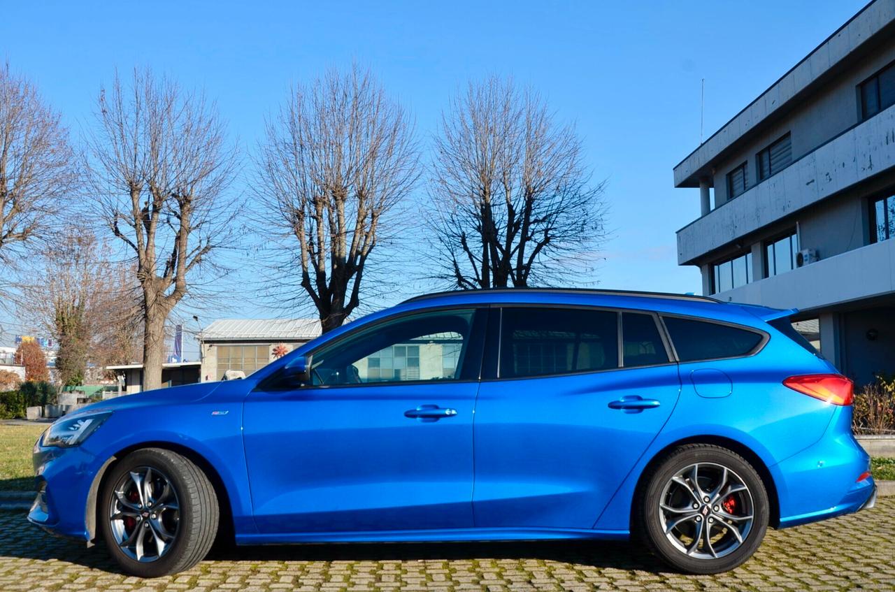 FORD FOCUS SW 1.0 ECOBOOST ST-LINE CO-PILOT 125cv AUTO, PREZZO REALE, SERVICE CERTIFICATI, UFF ITALIANA, EURO 6D, FARI FULL LED, RETROCAMERA, NAVI, PERMUTE