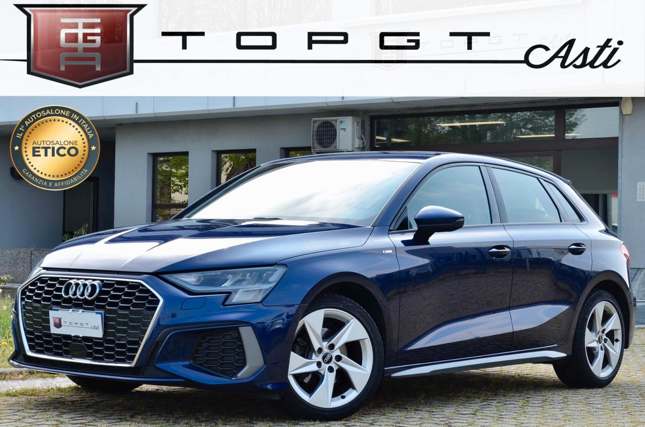AUDI A3 SPB 30 2.0 TDI S LINE EDITION 116cv S-TRONIC, OK NEOPATENTATI, SERVICE CON FATTURE, EURO 6D, PERMUTE