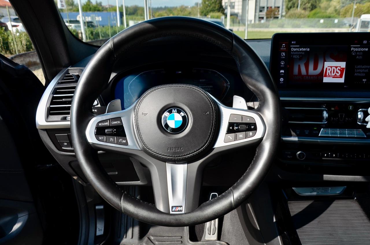 BMW X3 XDRIVE30d MHEV MILD HYBRID 48V MSPORT 249cv AUTO, GARANZIA BMW 3/2027, PACK SERVICE, UFF ITALIANA, EURO 6D, TETTO, FULL LED, RETROCAMERA, PERMUTE