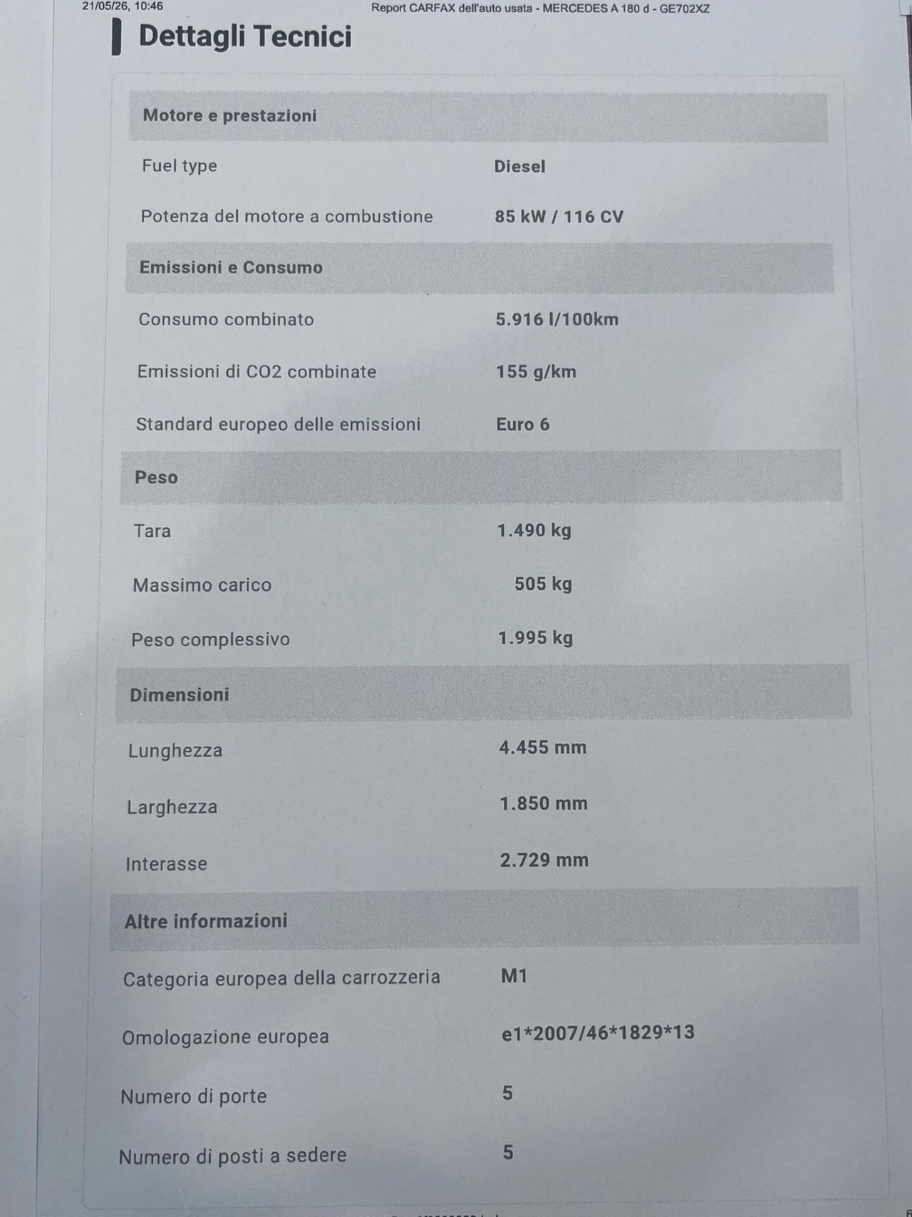 MERCEDES- BENZ A180d SPORT AUTOMATICA 2021 PACK LUCI
