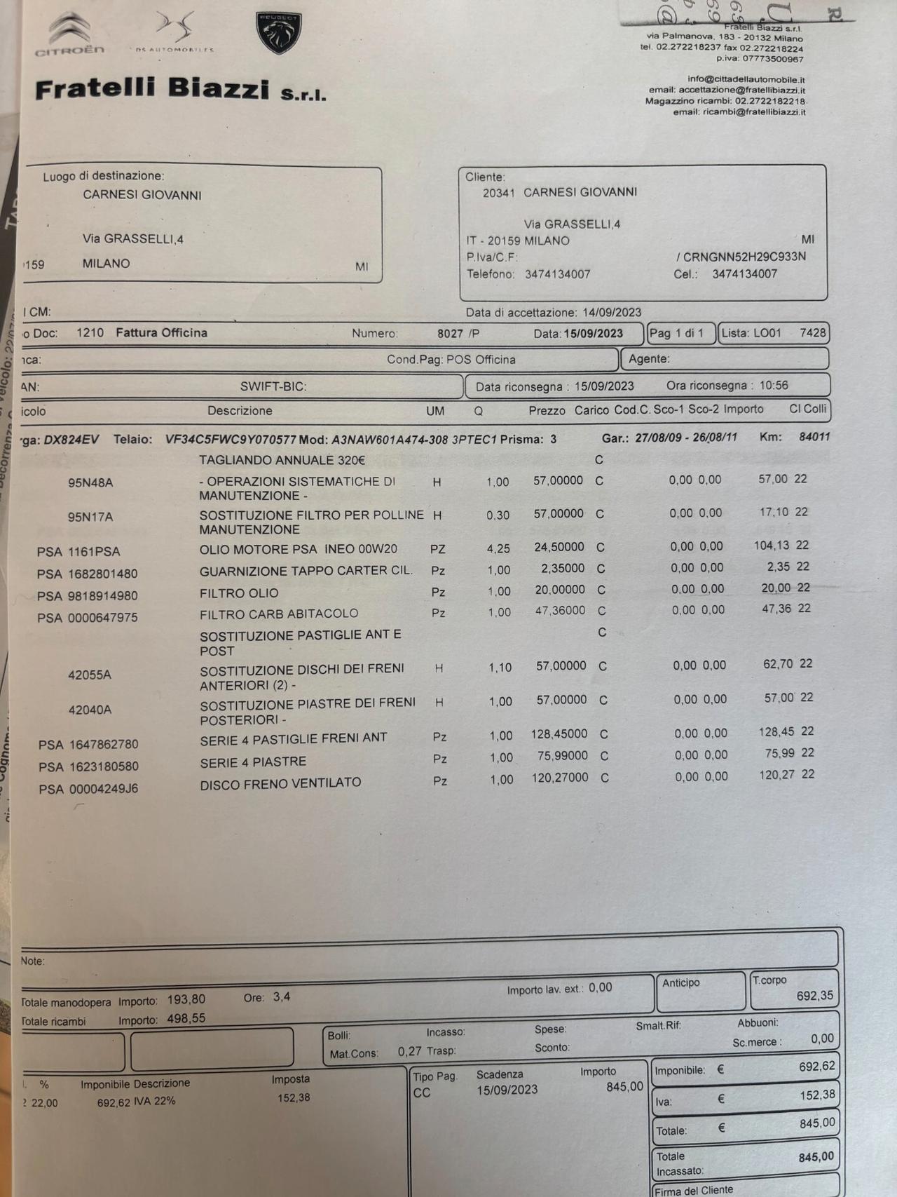 Peugeot 308 5p 1.6 *PER NEOPATENTATI*tagliandi certificati*