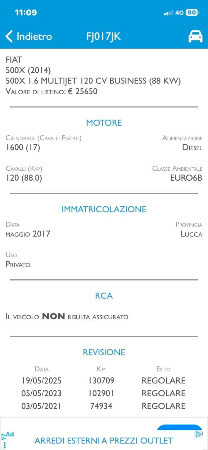 Fiat 500X 1.6 MJT 120 CV Come Nuova a Prezzo
