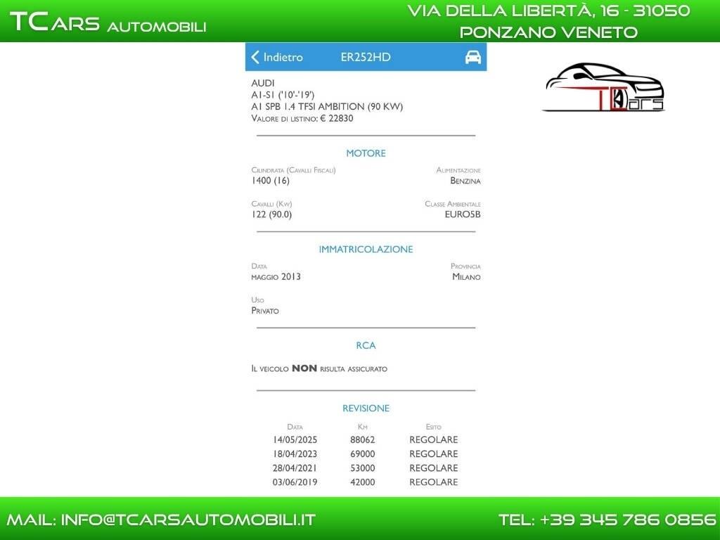 AUDI A1 SPORTBACK 1.4 BENZINA - NEOPATENTATI