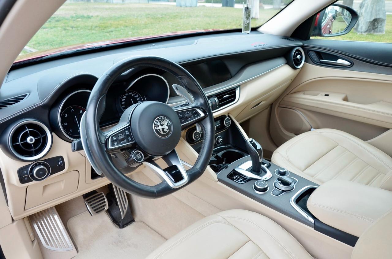 ALFA ROMEO STELVIO 2.2 t 6C VILLA D'ESTE Q4 210cv AUT, ROSSO ETNA, UNICOPROPRIETARIO, SERVICE UFFICIALI, EURO 6D, 21", PERMUTE