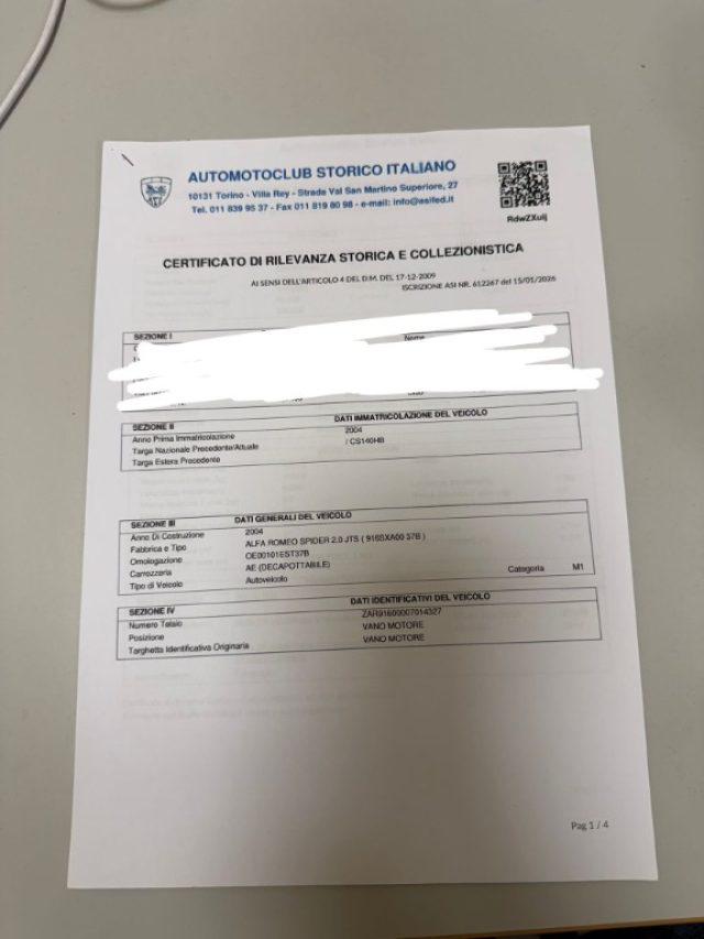 ALFA ROMEO Spider 2.0i JTS 16V cat Serie Sp. 2004