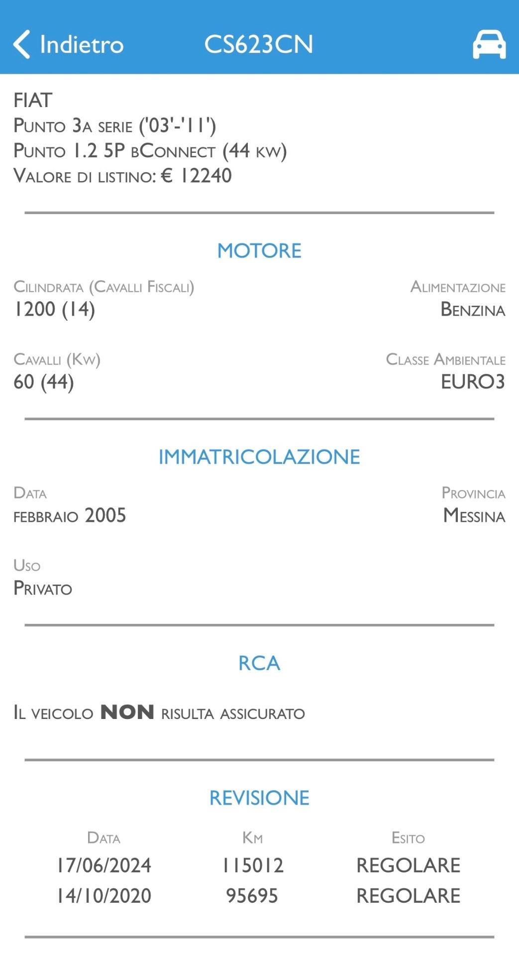 Fiat Punto 1.2 60 Cv 5P. 120.000 KM - 2005