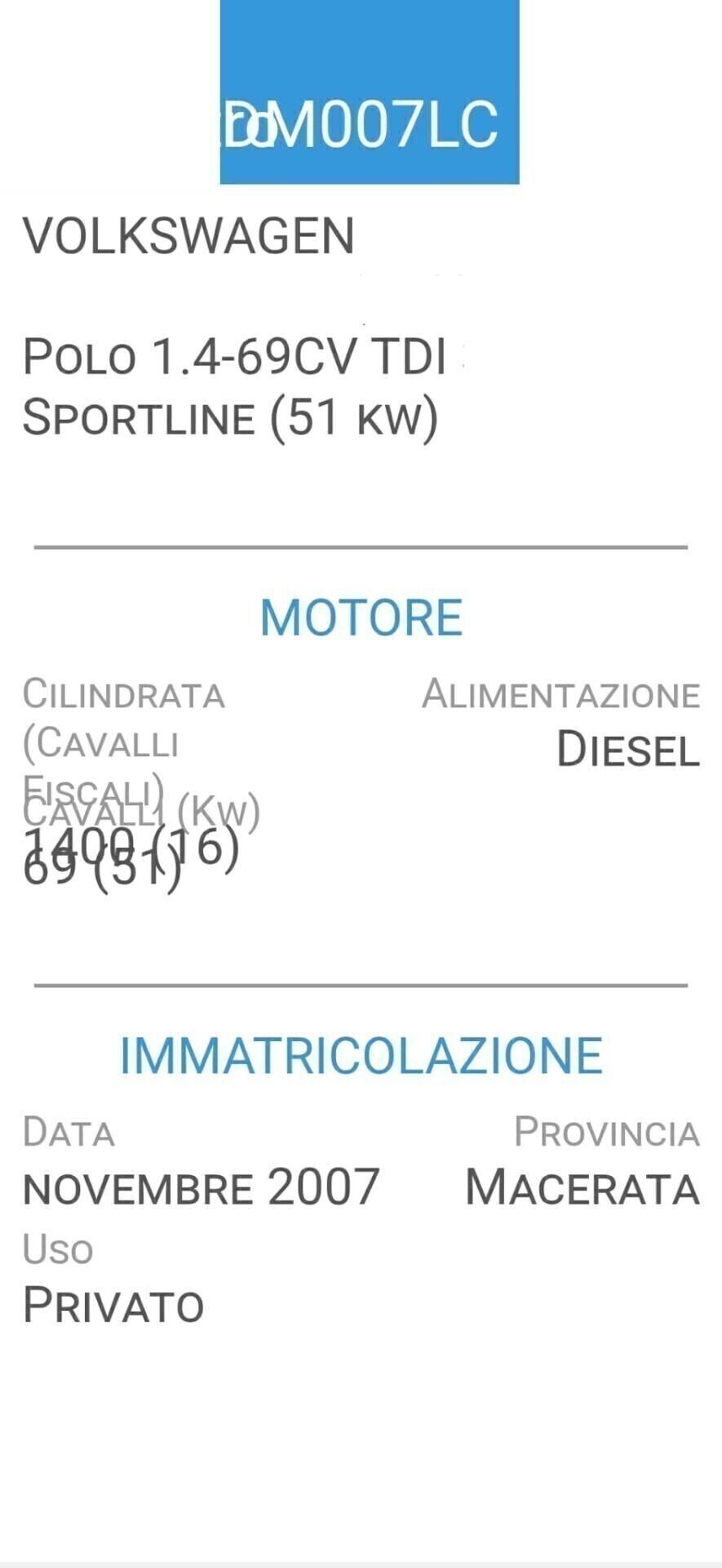 VOLKSWAGEN POLO 1,4 TDI-CINTA DISTR-TAGLIANDI WOLK