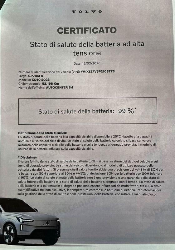 Volvo XC40 Recharge XC40 PURE ELETTRIC SINGLE MOTOR FWD PLUS **AUTOCARRO 4 POSTI**