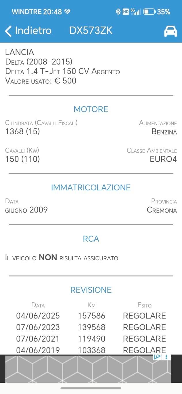 Lancia Delta 1.4 T-Jet 150 CV Argento