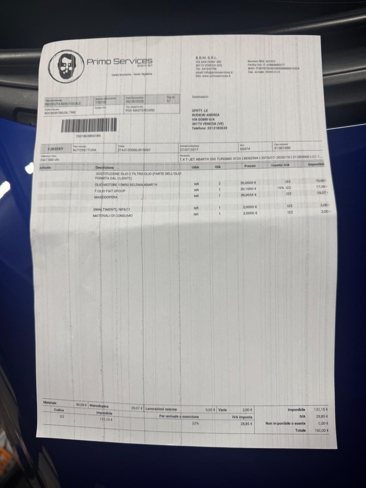 Abarth 595 1.4 Turbo T-Jet 165 CV Turismo