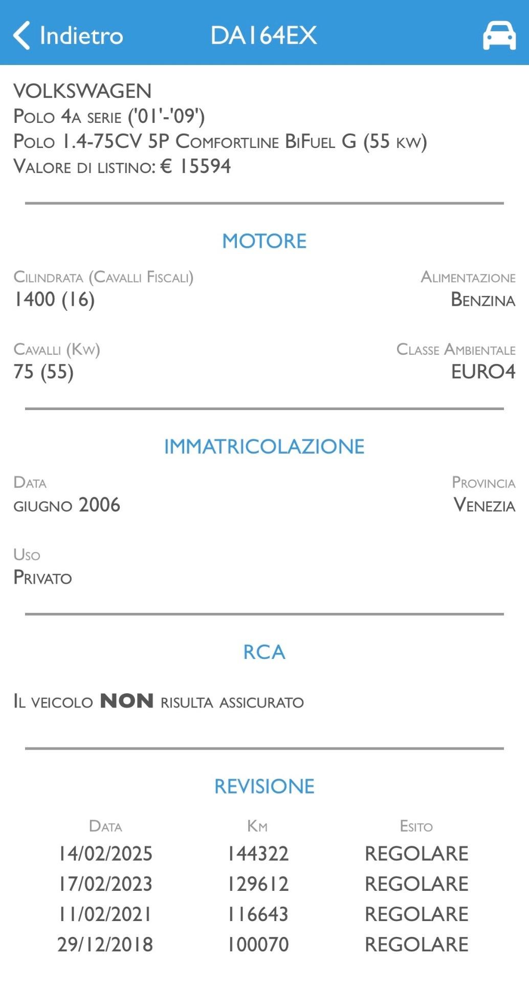 Volkswagen Polo 1.4/75CV 16V 5p. UNICO