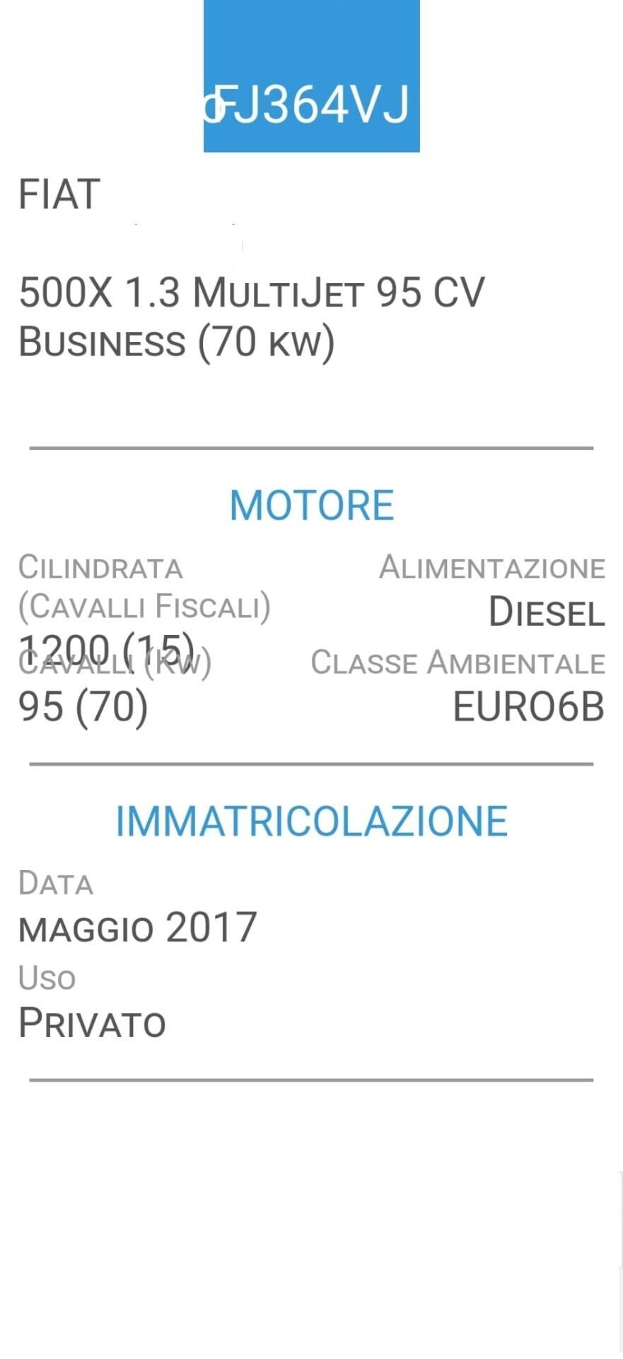 FIAT 500X 1,3 MJT 95 CV-UNICO PROPRIETAR-EURO 6B