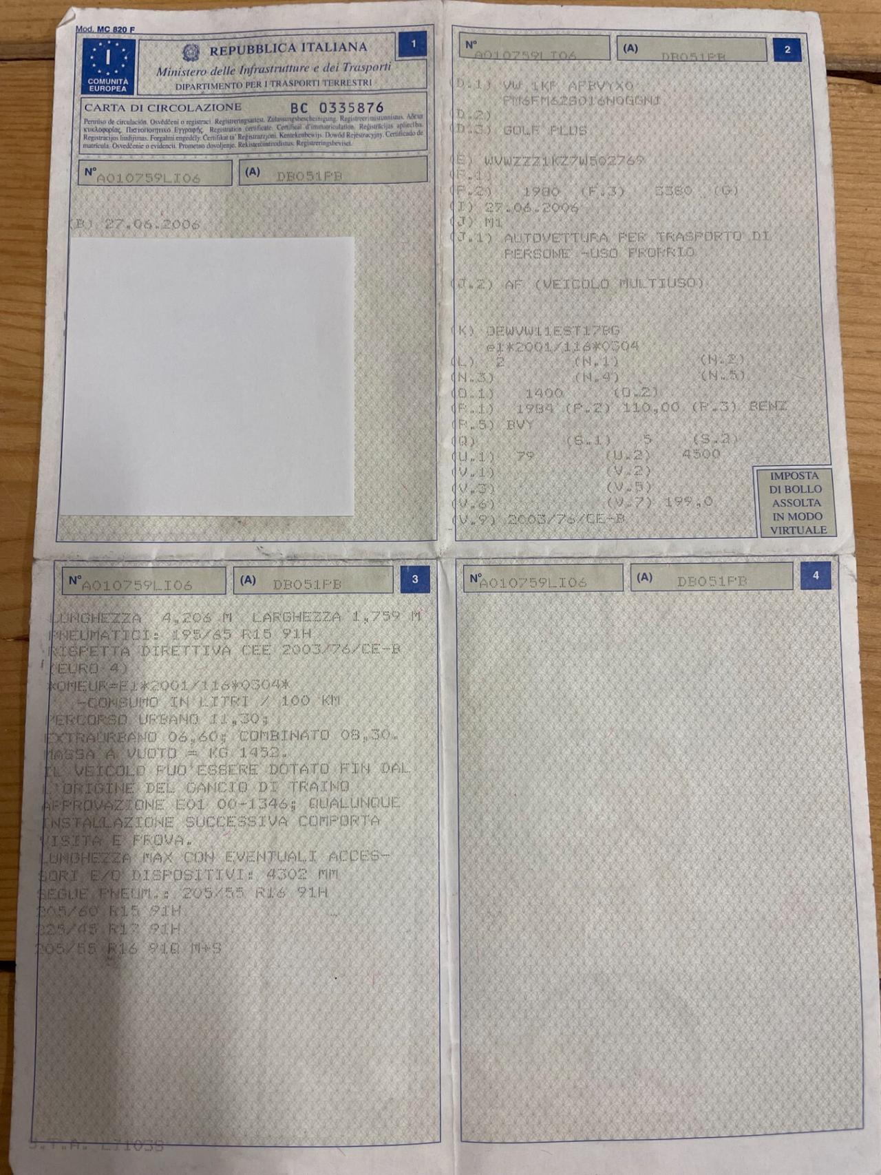 Volkswagen Golf Plus 2.0 16V FSI Sportline