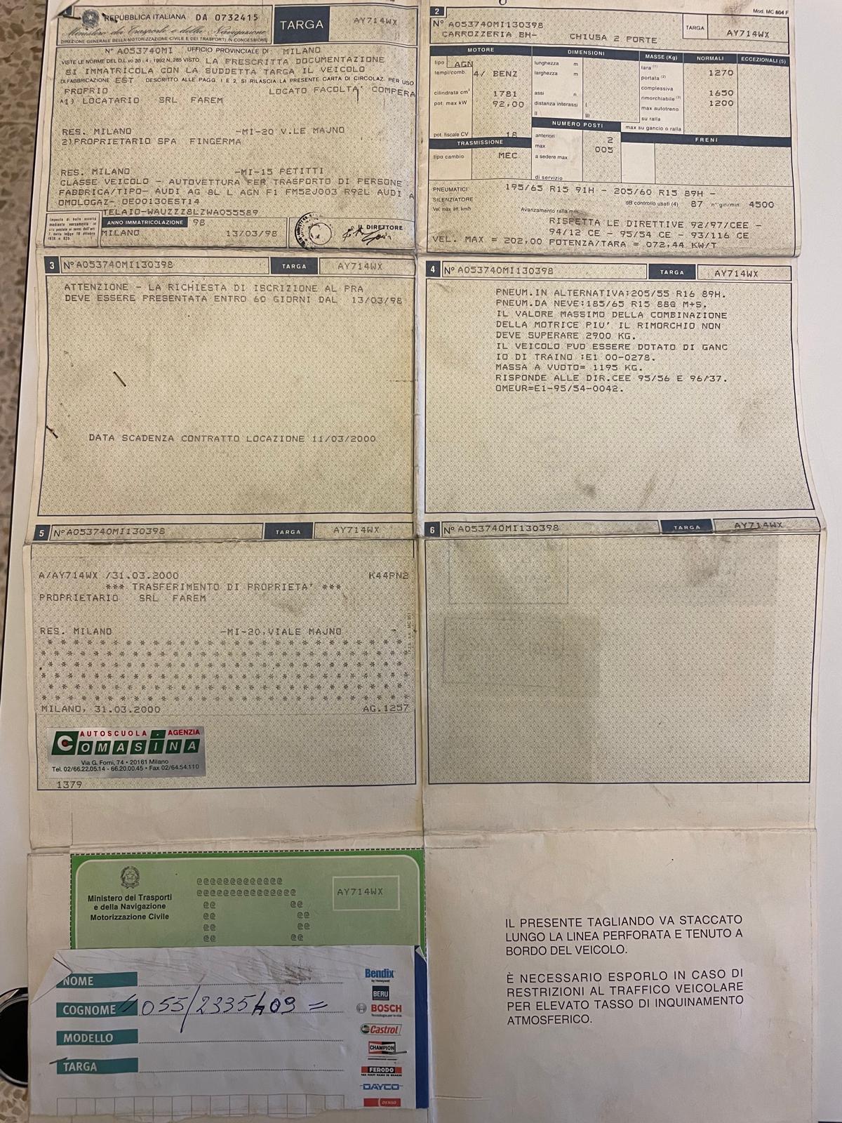 Audi A3 1.8 20V cat 3p. Ambiente