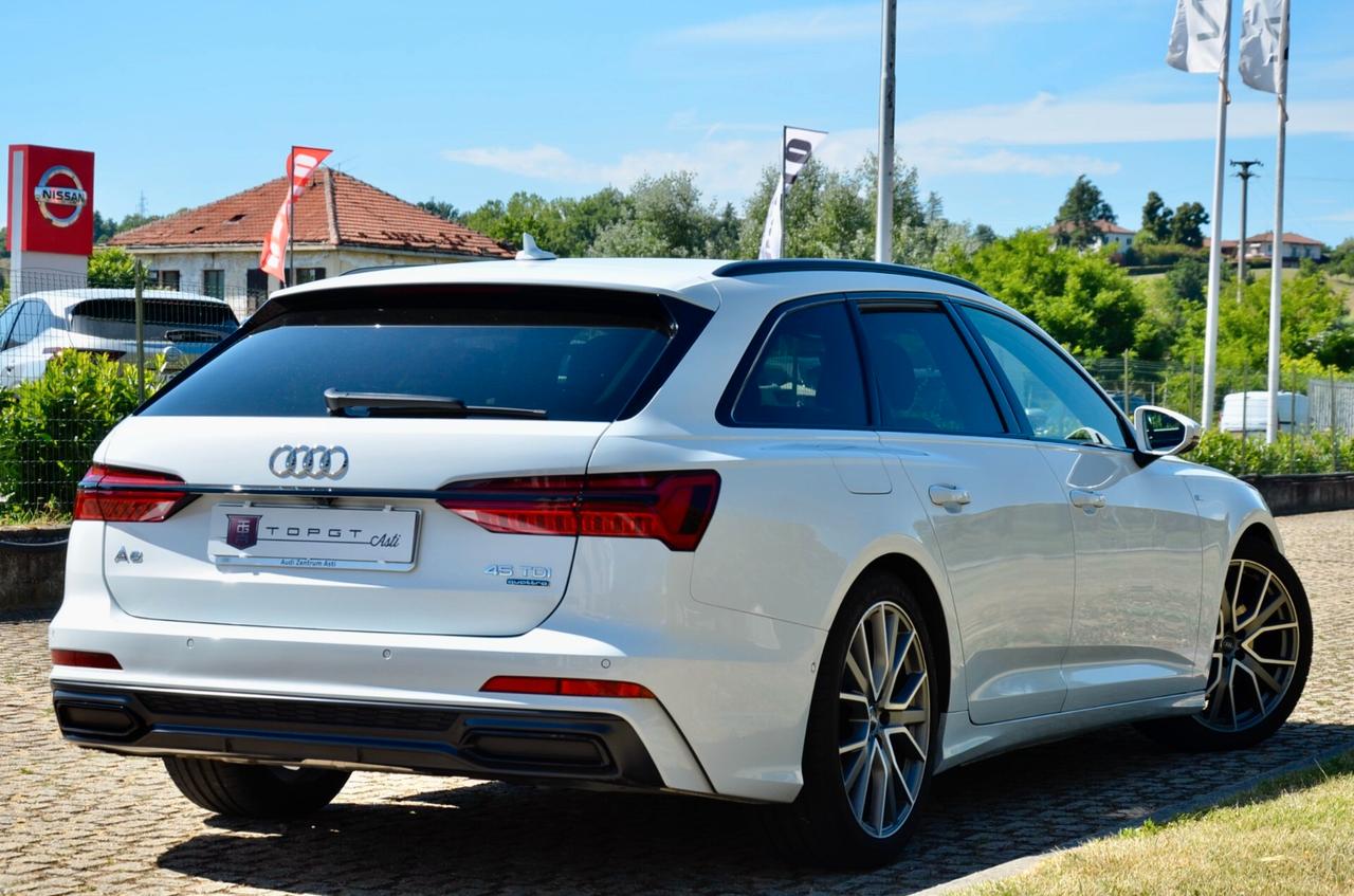 AUDI A6 AVANT 45 3.0 TDI MHEV S-LINE INT+EXT QUATTRO 231cv TIPTRONIC, SERVICE AUDI, EURO 6D, BLACK PACK, MATRIX, BANG & OLUFSEN, GANCIO TRAINO, PERMUTE