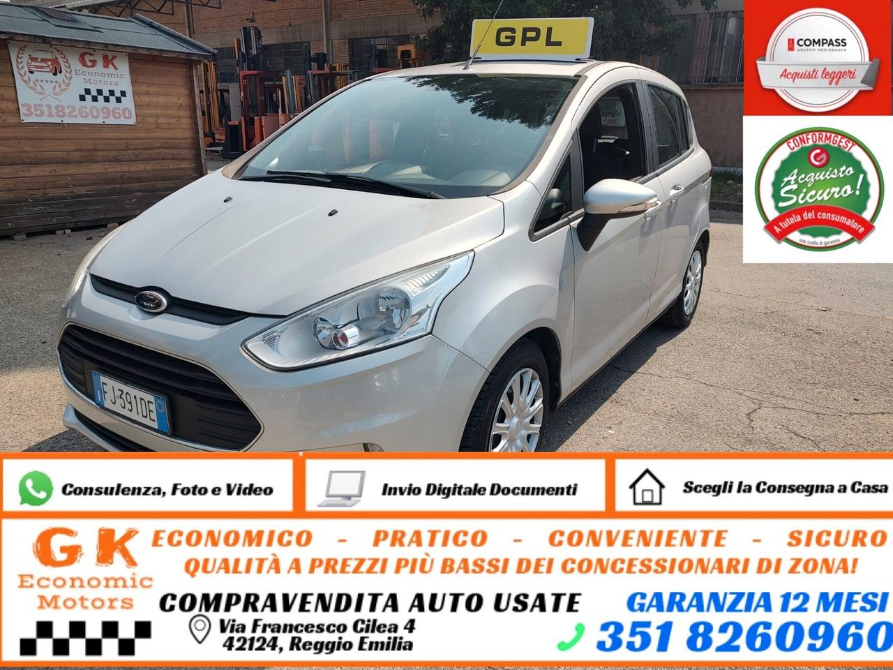 Ford B-Max 1.4 87CV, TITANIUM, BENZINA\GPL, OK NEOPATENTATI, GARANZIA L.12 MESI