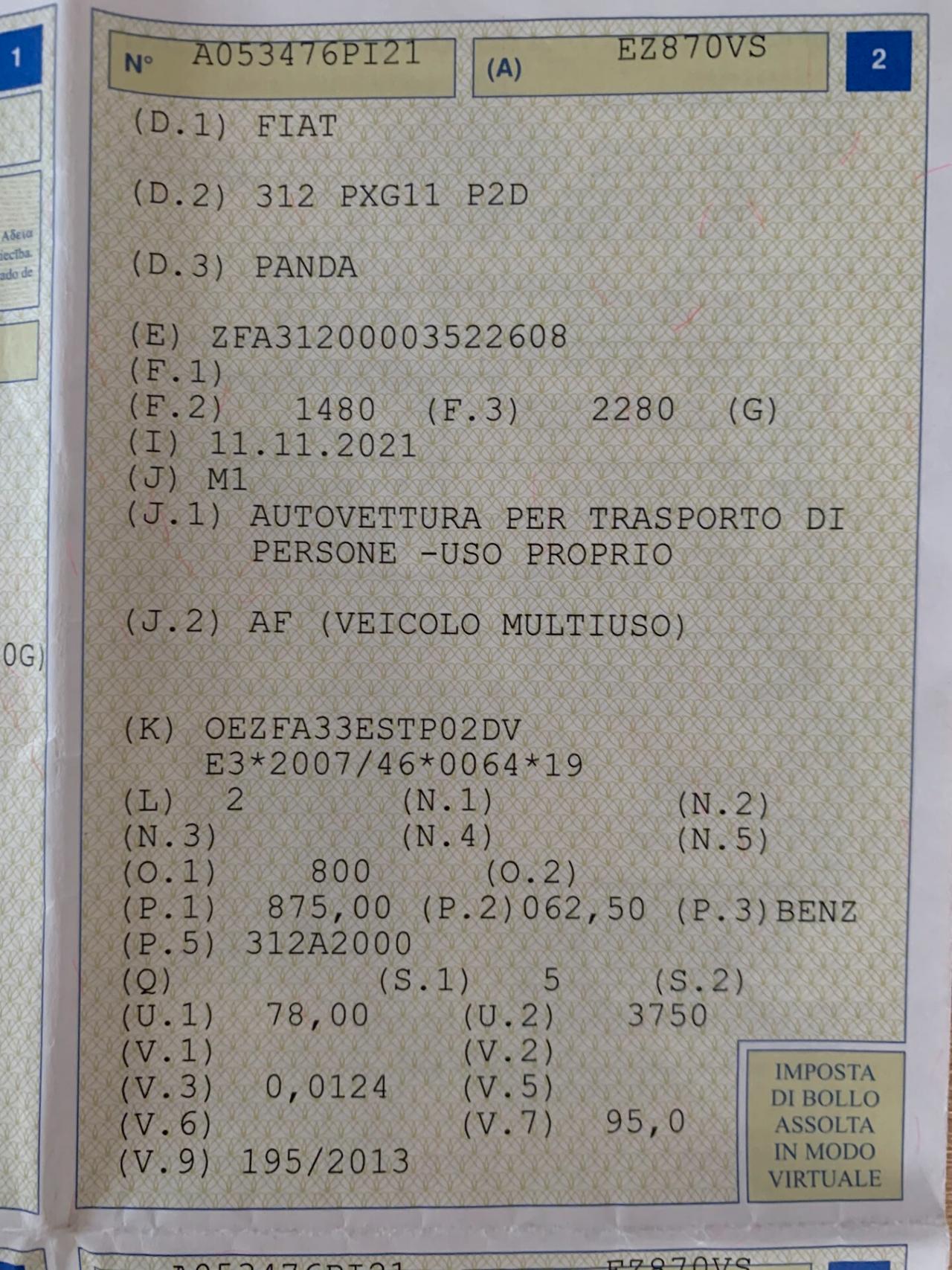 Fiat Panda 0.9 TwinAir Turbo S&S Lounge