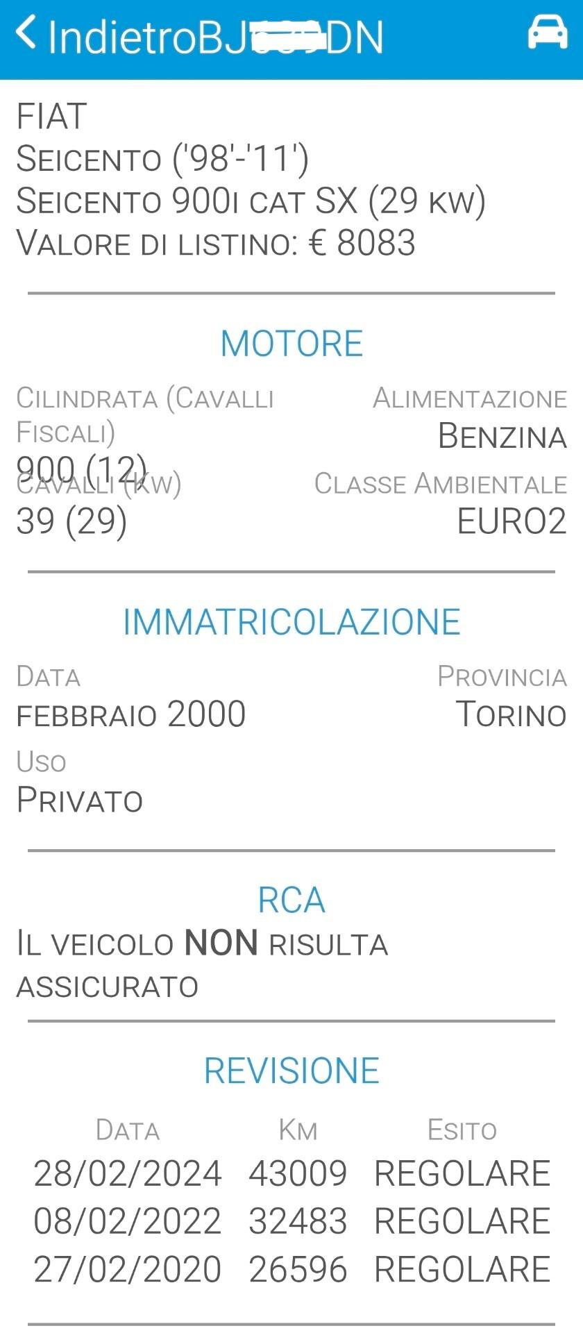 Fiat Seicento 900i cat Young