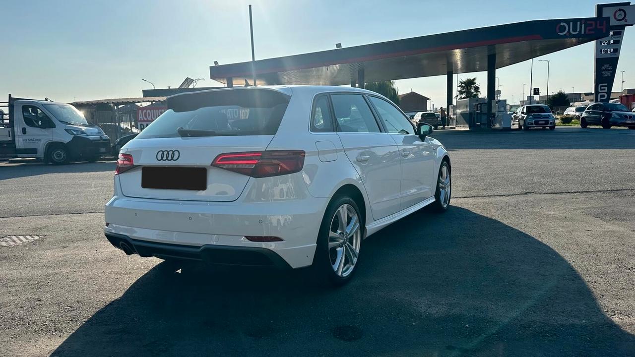 Audi A3 SPB 30 TDI S line Sport UNICO PROPRIETARIO KM CERTIFICATI