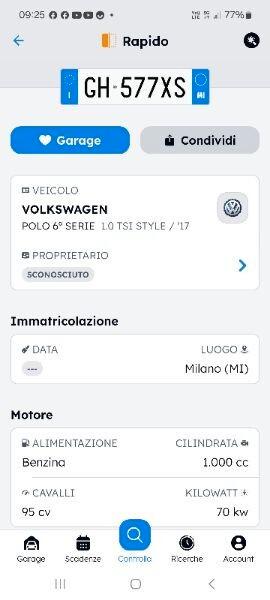 Volkswagen Polo 1.0 TSI Style Usato Garantito 8500km Neopatentati