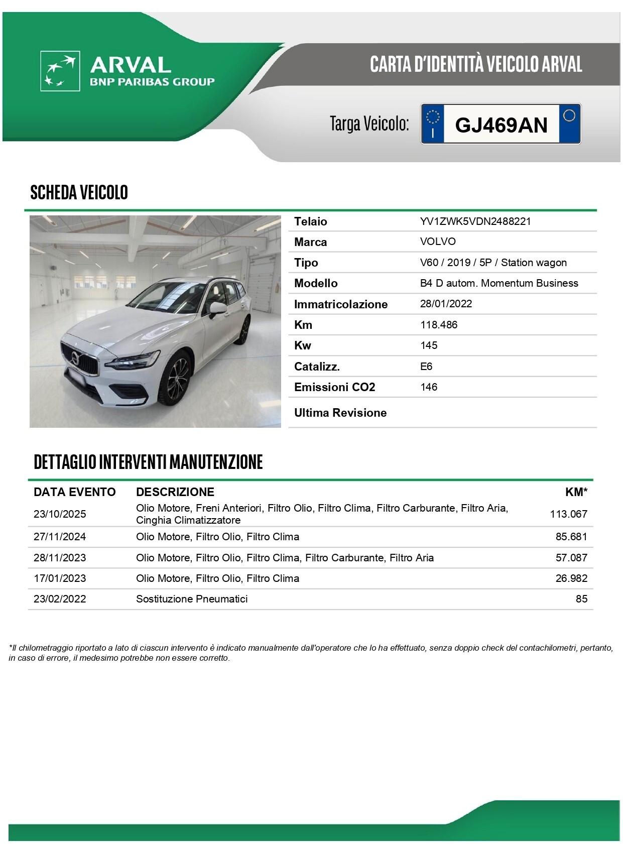 Volvo V60 B4 (Diesel/Hybrid) Automatico Momentum Bsn.