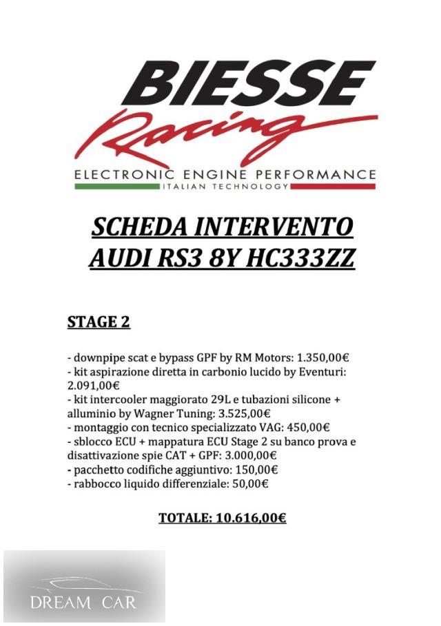 AUDI RS3 SPB quattro STAGE2 FRENI CARBO-GUSCI CARBO