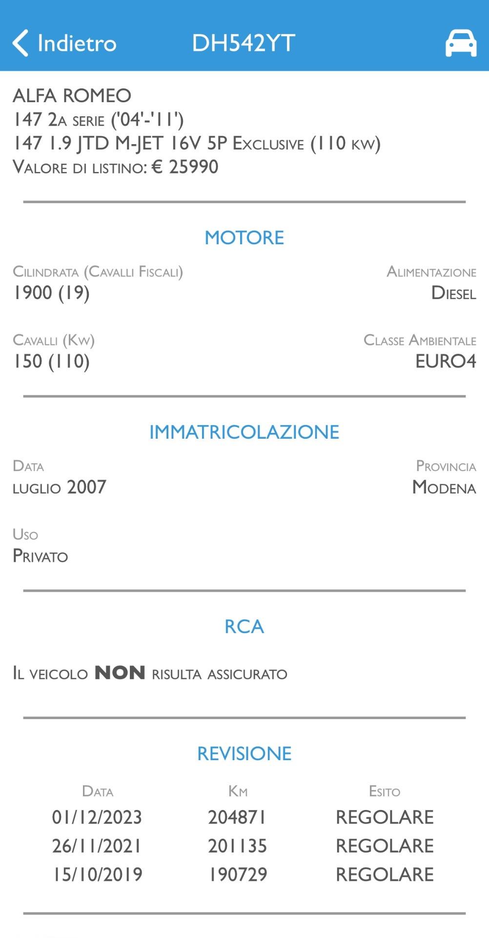 Alfa Romeo 147 1.9 JTD 150 Cv 5P. Exclusive - 2007