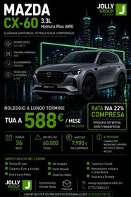 Mazda CX-60 3.3L e-SKYACTIV MHEV Homura Plus AWD Aut offerta noleggio a lungo termine