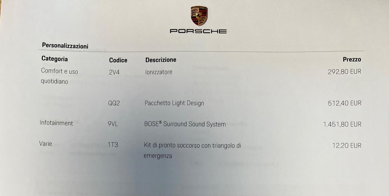 Porsche 992 Carrera 4 GTS possibilità noleggio no scoring