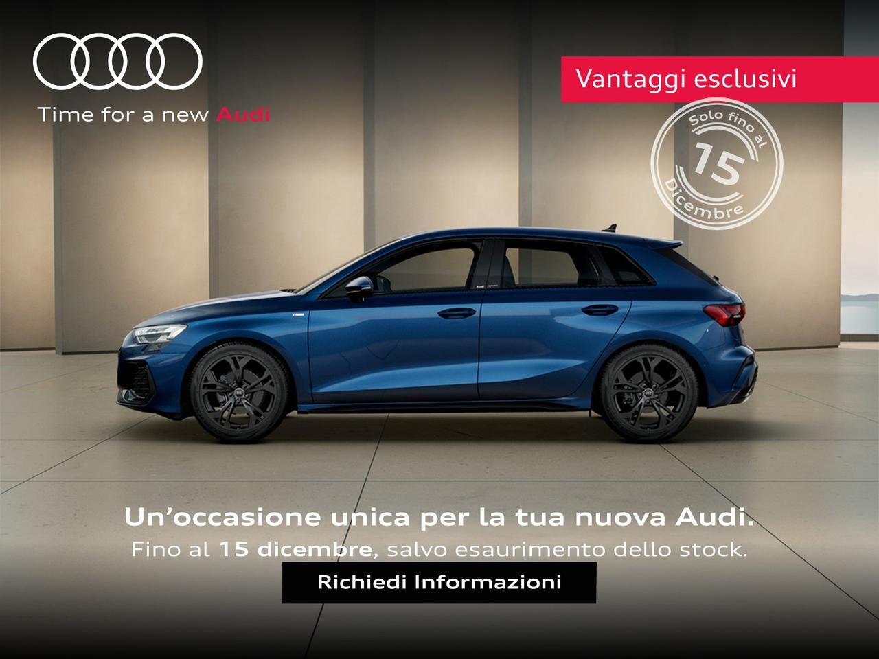 Audi A3 sportback 1.5 tfsi mhev s line edition 150cv s-tronic