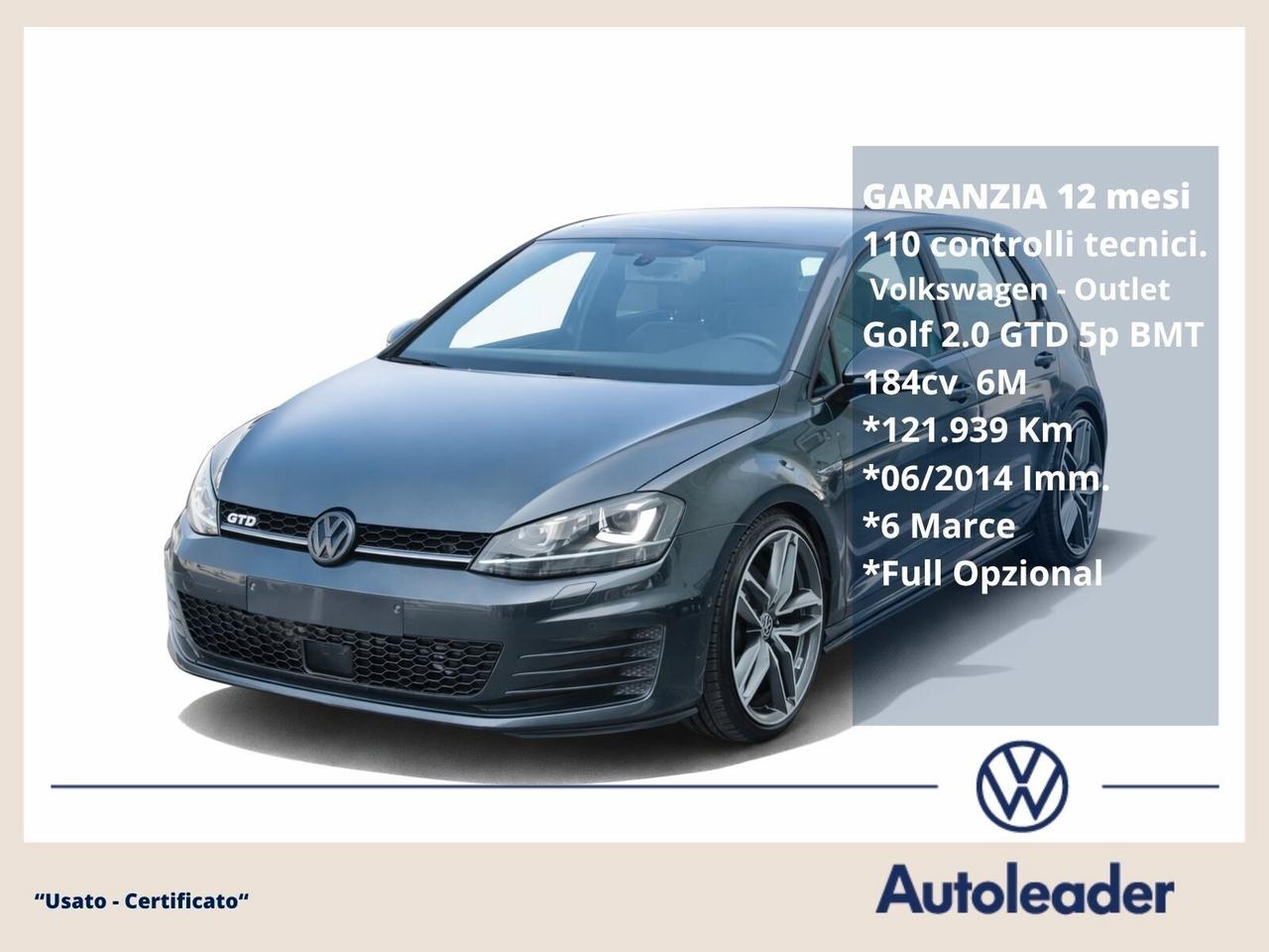 Volkswagen Golf GTD 2.0 TDI 5p. TETTO PELLE