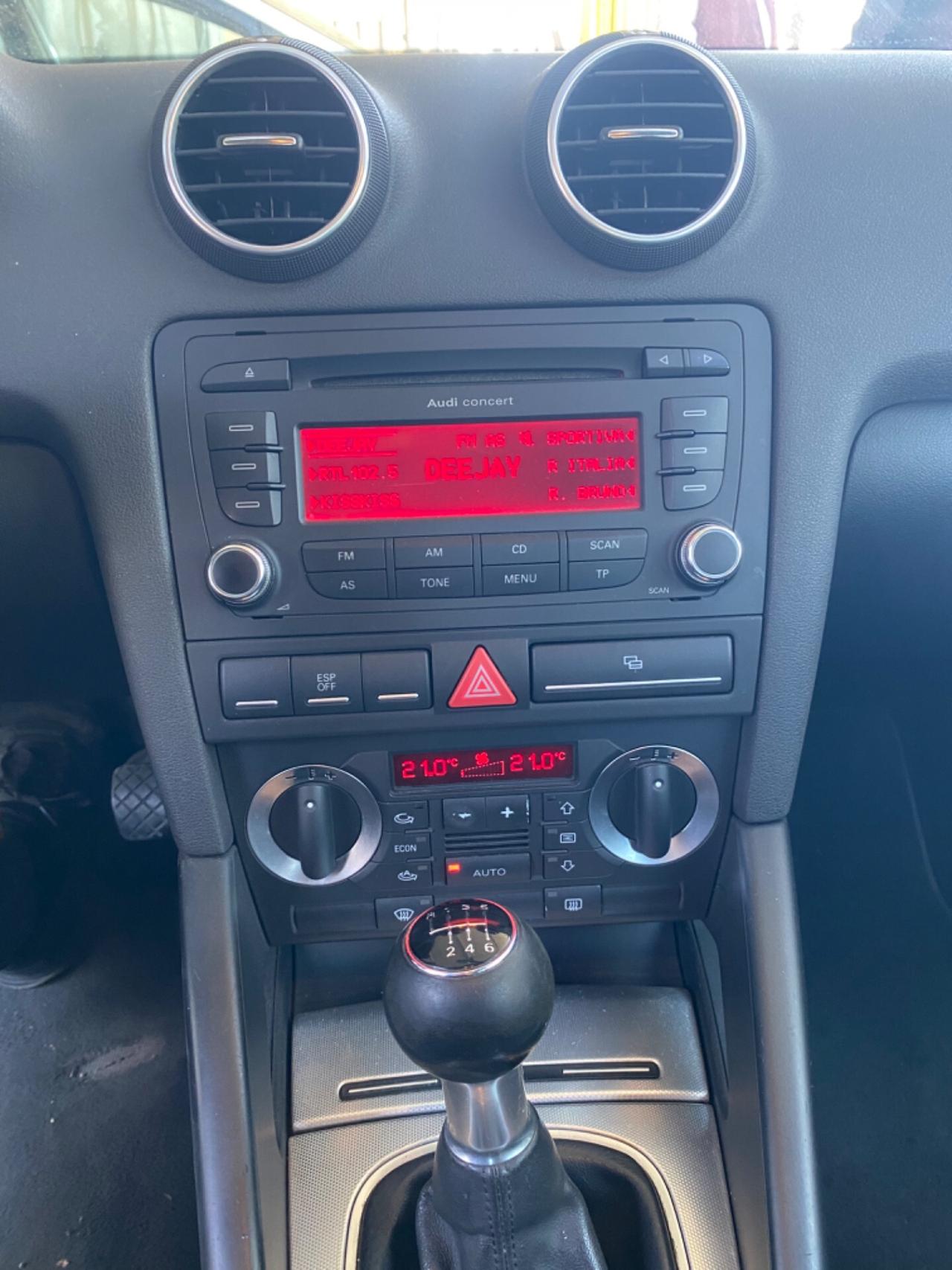 Audi A3 1.6 Benzina Anni 2007 TAGLIANDATA