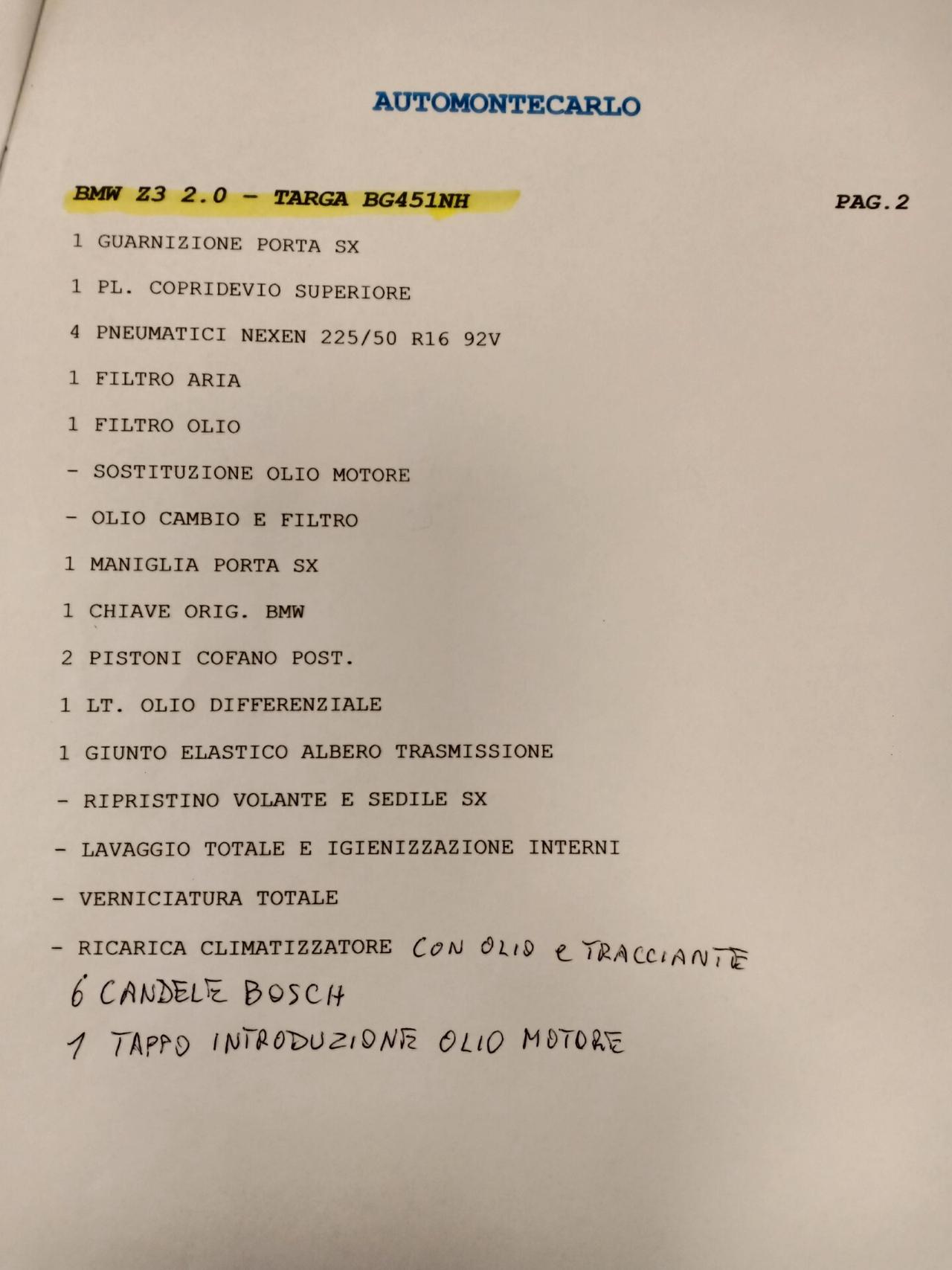 Bmw Z3 2.0 24V cat Roadster