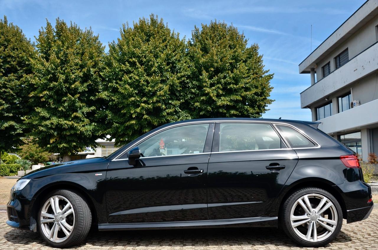 AUDI A3 30 1.6 TDI S-LINE EXT 116cv S-TRONIC, UFF ITALIANA, EURO 6D, FARI LED, NAVI, APPLE ANDROID, PERMUTE