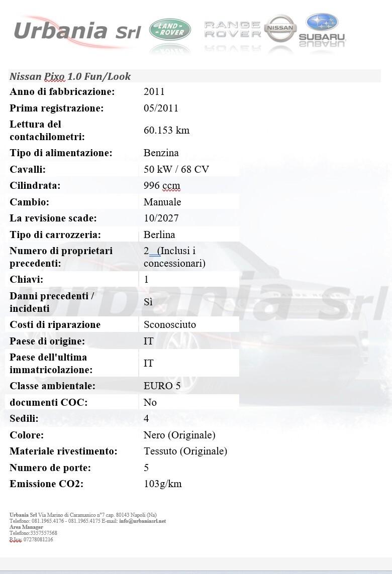 Nissan Pixo 1.0 5 porte Acenta
