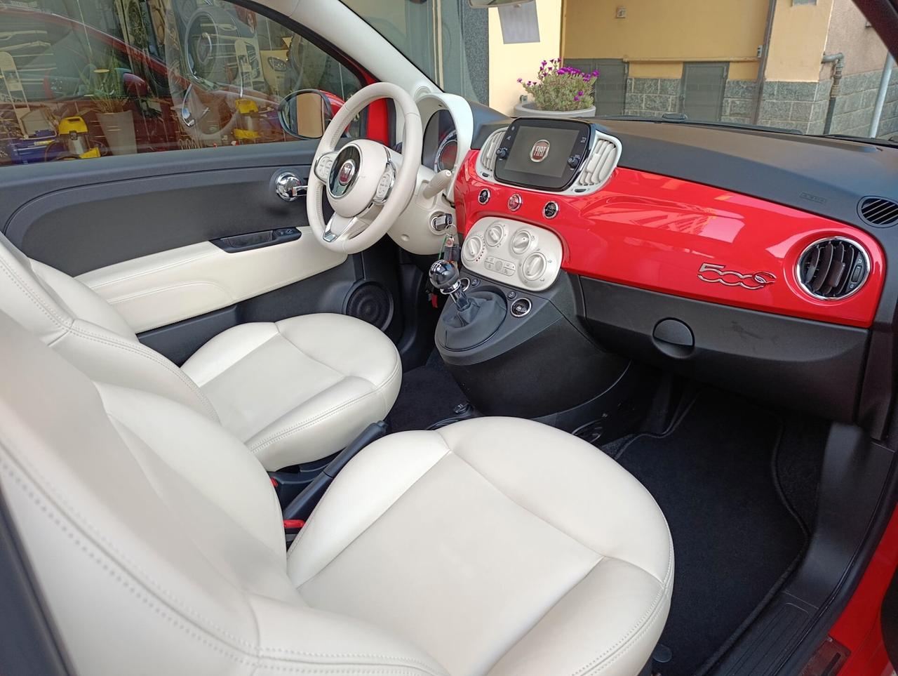 Fiat 500 C 1.0 Hybrid Lounge Rosso Corallo Pelle Full