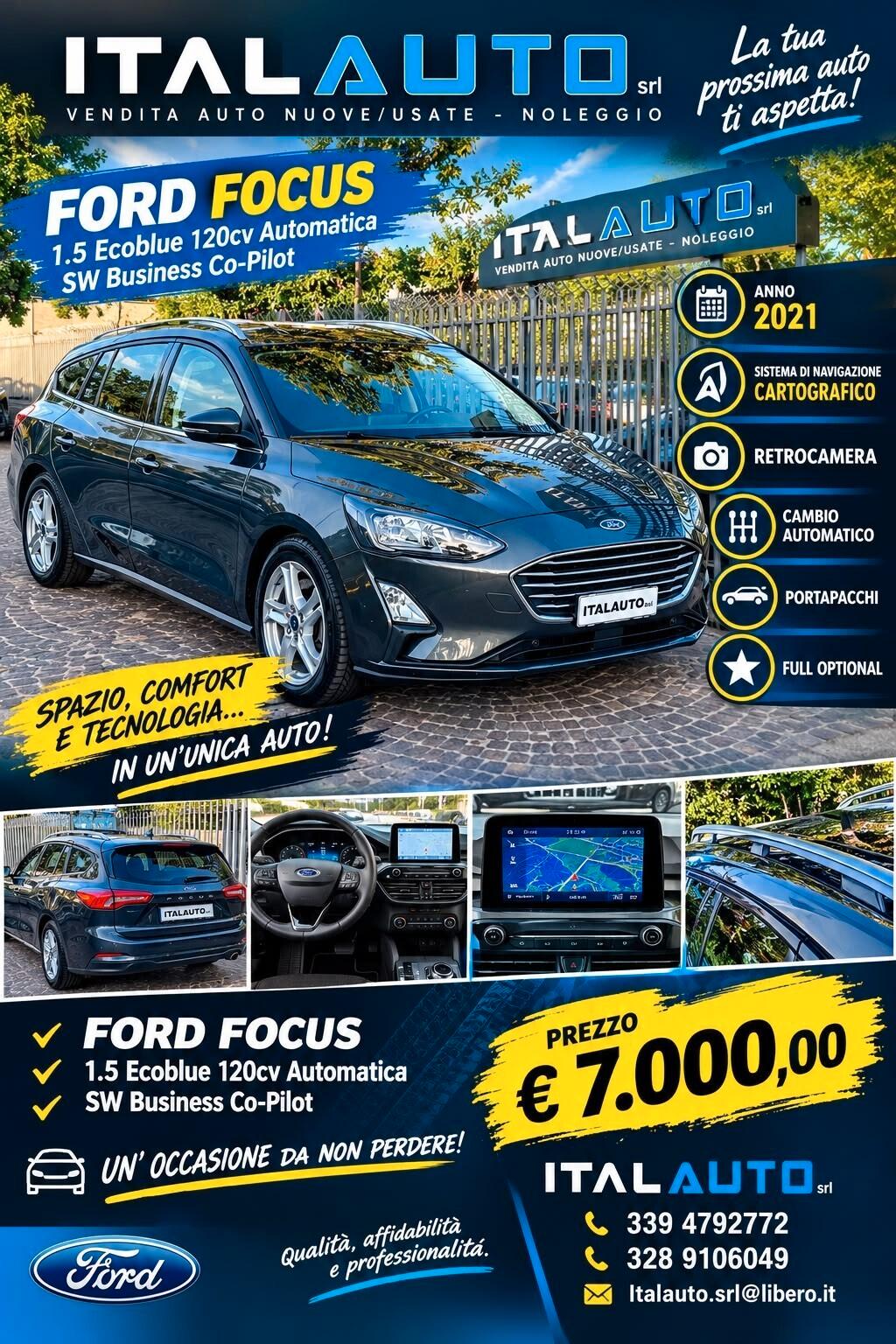 Ford Focus 1.5 EcoBlue 120 CV automatico SW Business Co-Pilot