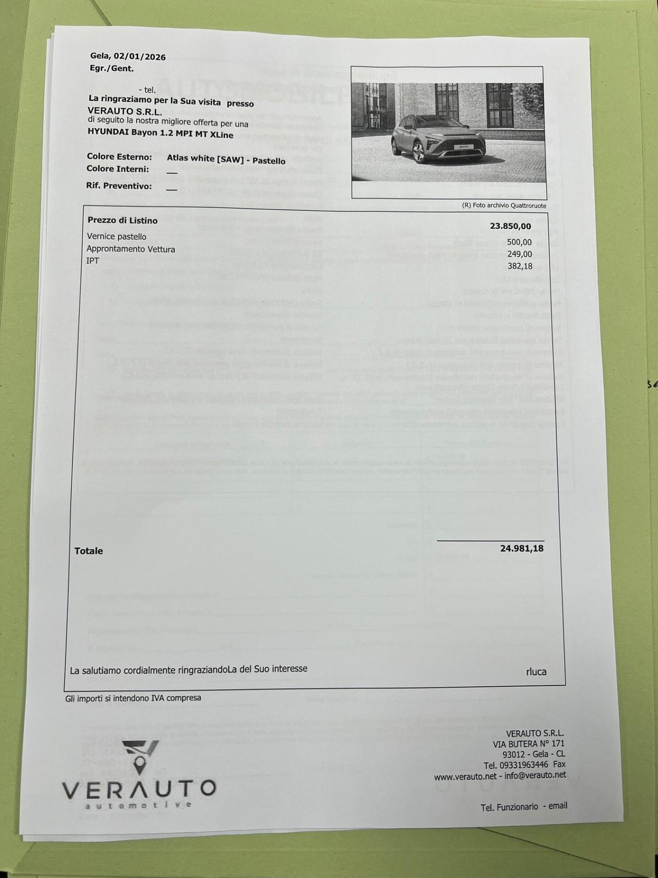 Hyundai Bayon 1.2 MPI MT XLine Super Offerta T-Stock