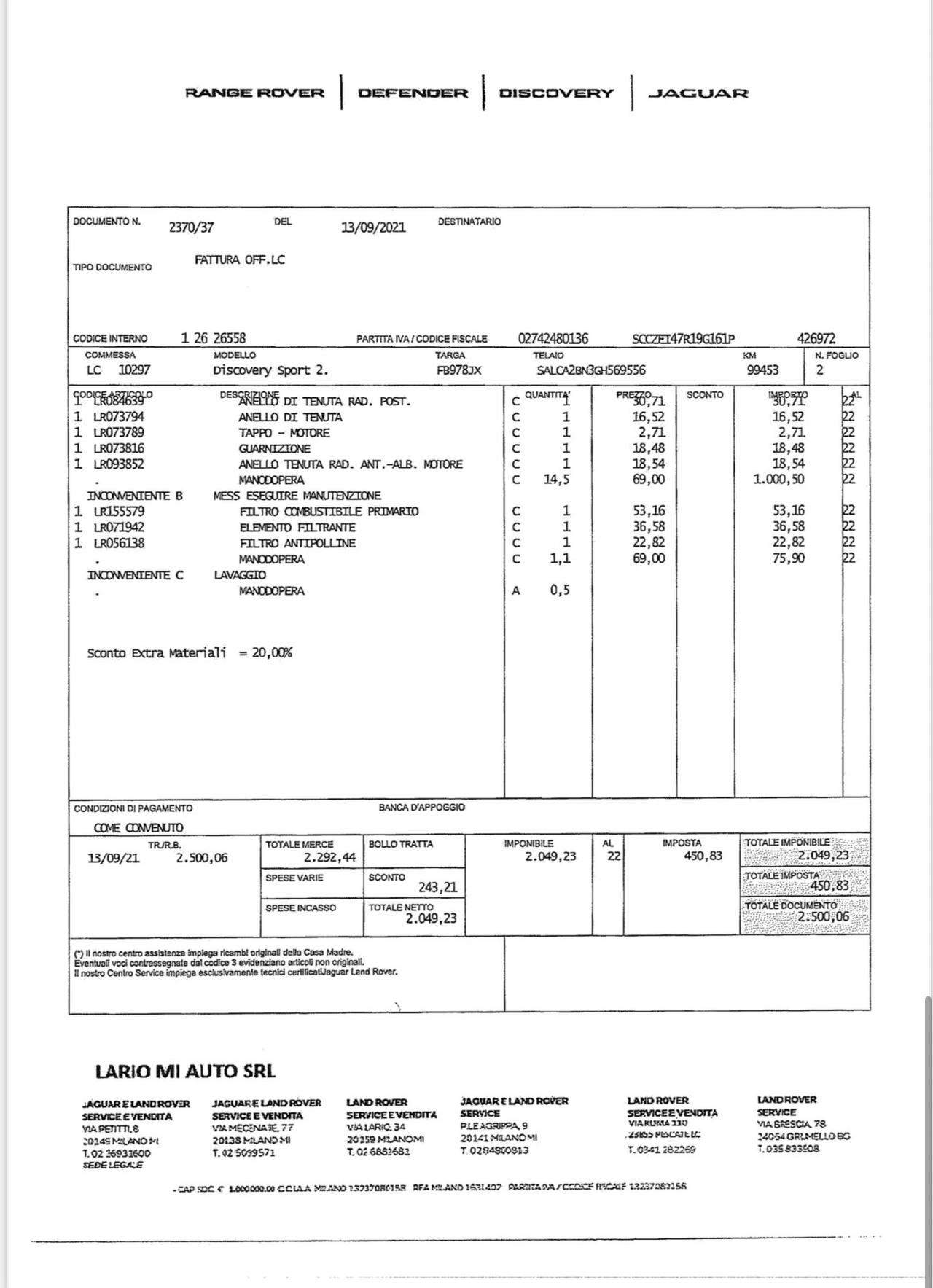 Land Rover Discovery Sport 2.0 td4 *E6*GANCIO TRAINO*CATENA FATTA