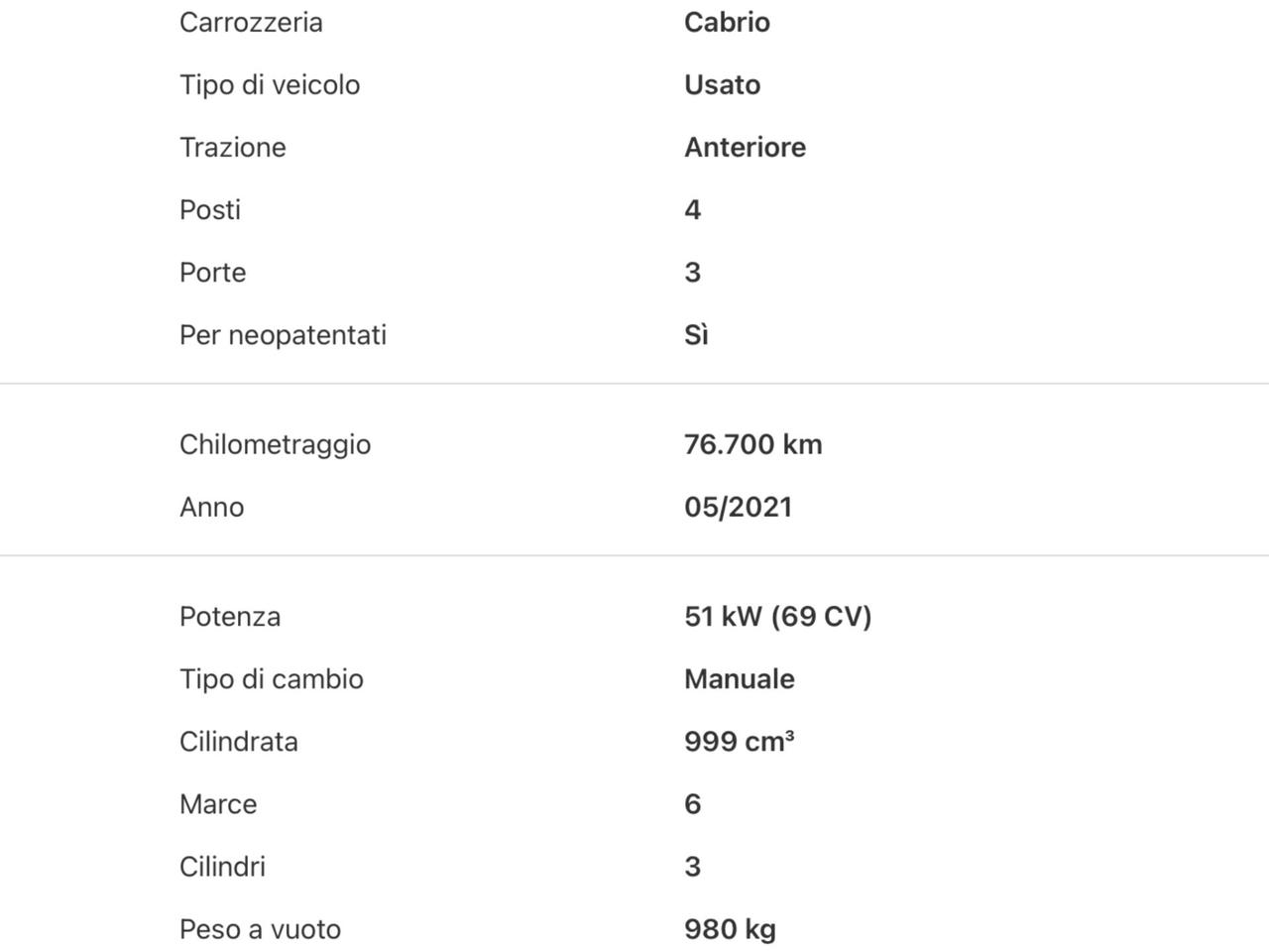 Fiat 500 C 1.0 Hybrid Dolcevita Cabrio Si Neopatentati