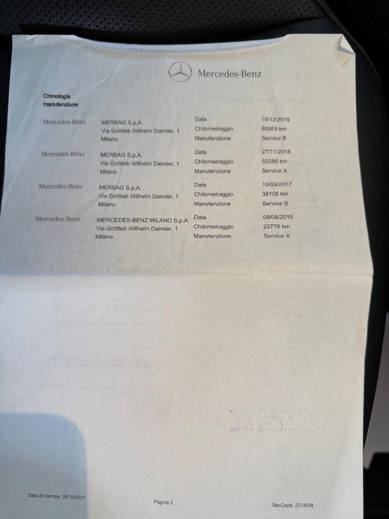 Mercedes-benz CLA 220 d S.W. Automatic Sport TAGLIANDI MERCEDES