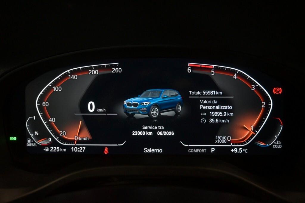 BMW X3 18D 150CV STEPTRONIC 48V S-DRIVE XLINE ( FARI LED - BMW DIGITAL COCKPIT - AMBIENT LIGHTS - PELLE - CLIMA TRIZONA - NAVI - MIRROR - PARK ASSISTANT - TELECAMERA POST. - CERCHI 19 )