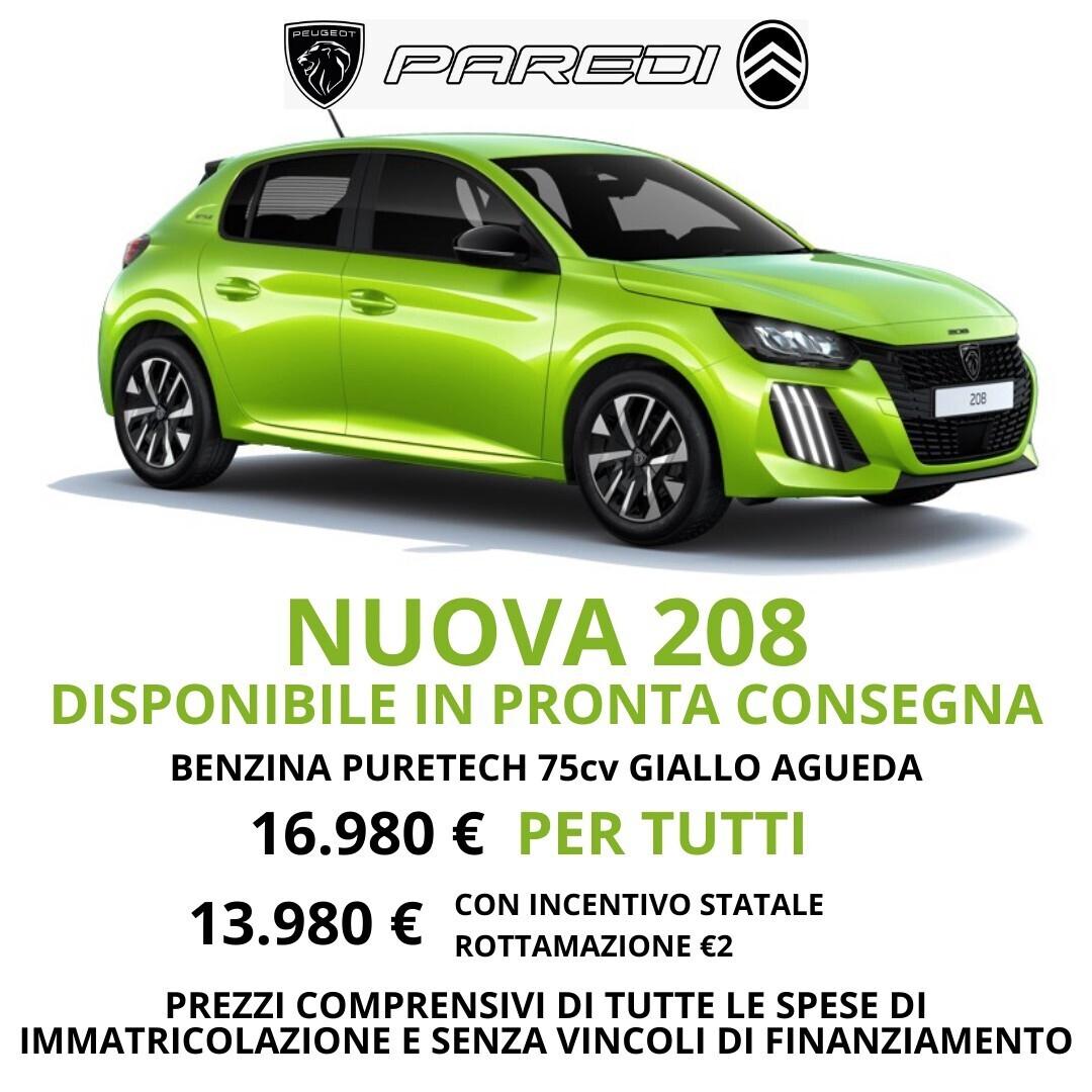 Peugeot 208 PureTech 75 Active 3.000€ INCENTIVI ROTTAMAZIONE €2